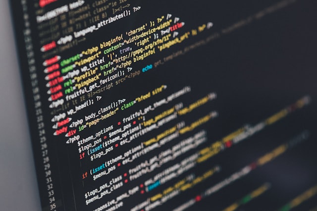 Source code on a monitor