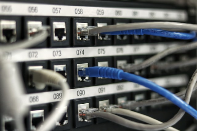 Network patch panel with cables